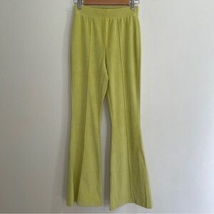 Aerie Groove-On Rib Velour Flare Pants - Batalia Green